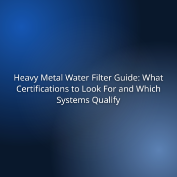 Heavy Metal Water Filter Guide: What Certifications to Look For and Which Systems Qualify