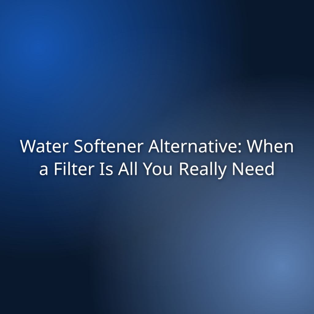 Water Softener Alternative: When a Filter Is All You Really Need