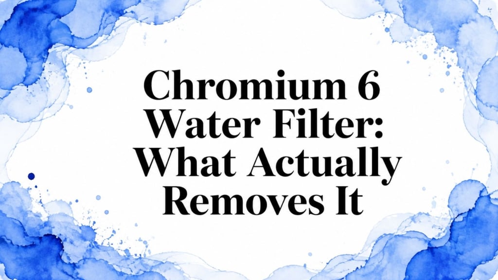 Chromium 6 Water Filter: What Actually Removes It