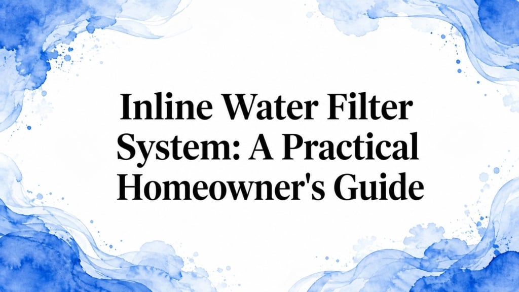 Inline Water Filter System: A Practical Homeowner’s Guide