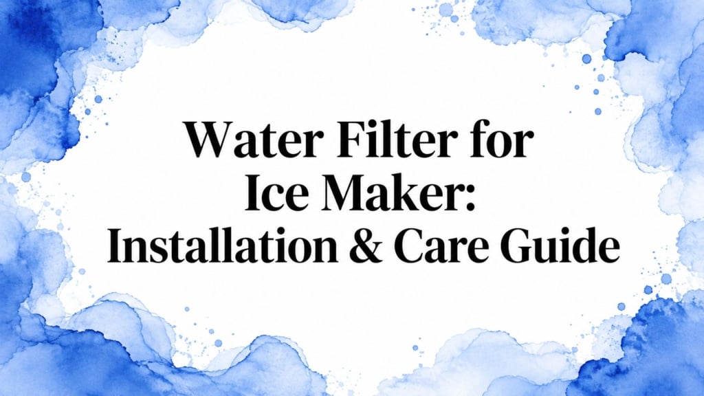 Water Filter for Ice Maker: Installation & Care Guide
