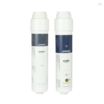 Woder WD-20M-REP Sediment Removal and WD-G4-REP Advanced Gen4 replacement cartridge set for WD-D-20M-G4 dual stage under-sink water filtration system
