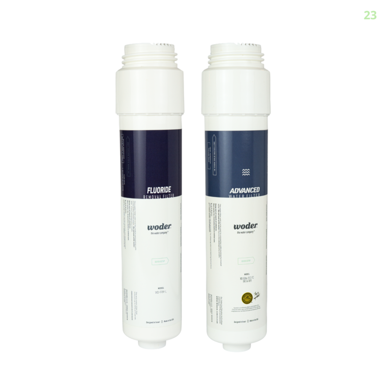 Woder WD-FRM-REP Fluoride Removal and WD-G4-REP Advanced Gen4 replacement cartridge set for WD-D-FRM-G4 dual stage under-sink water filtration system