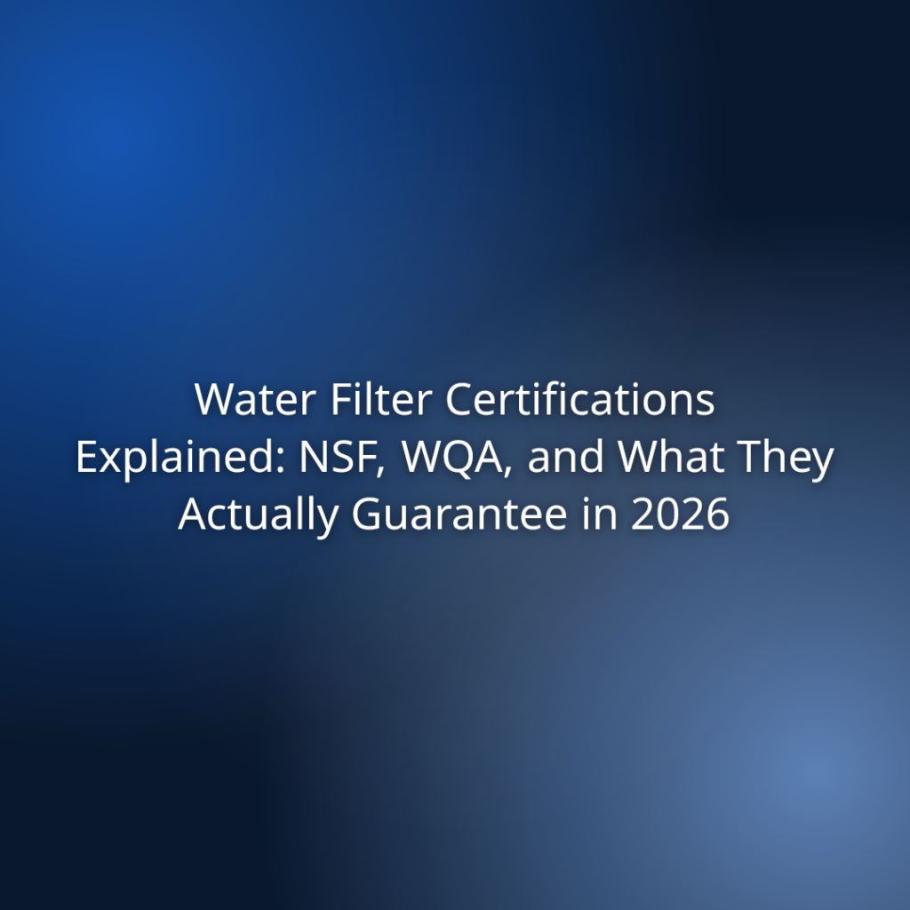 Water Filter Certifications Explained: NSF, WQA, and What They Actually Guarantee in 2026